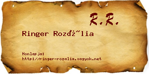 Ringer Rozália névjegykártya
